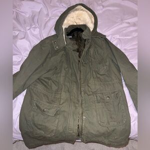 Women's Olive Green Hooded Parka
